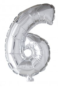 Ballons - Aluminium Argent - Chiffre 6